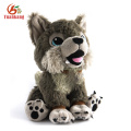 Peluches Stuffy Soft Toy Custom Baby / Grande / Gris y Negro / Azul / Rojo / Blanco / Negro Wolf Plush Toy Whit Blue Eyes